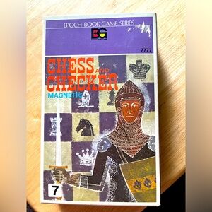 Vintage 1978 Epoch Japan Magnetic Chess And Checker Travel Set With Rule Booklet